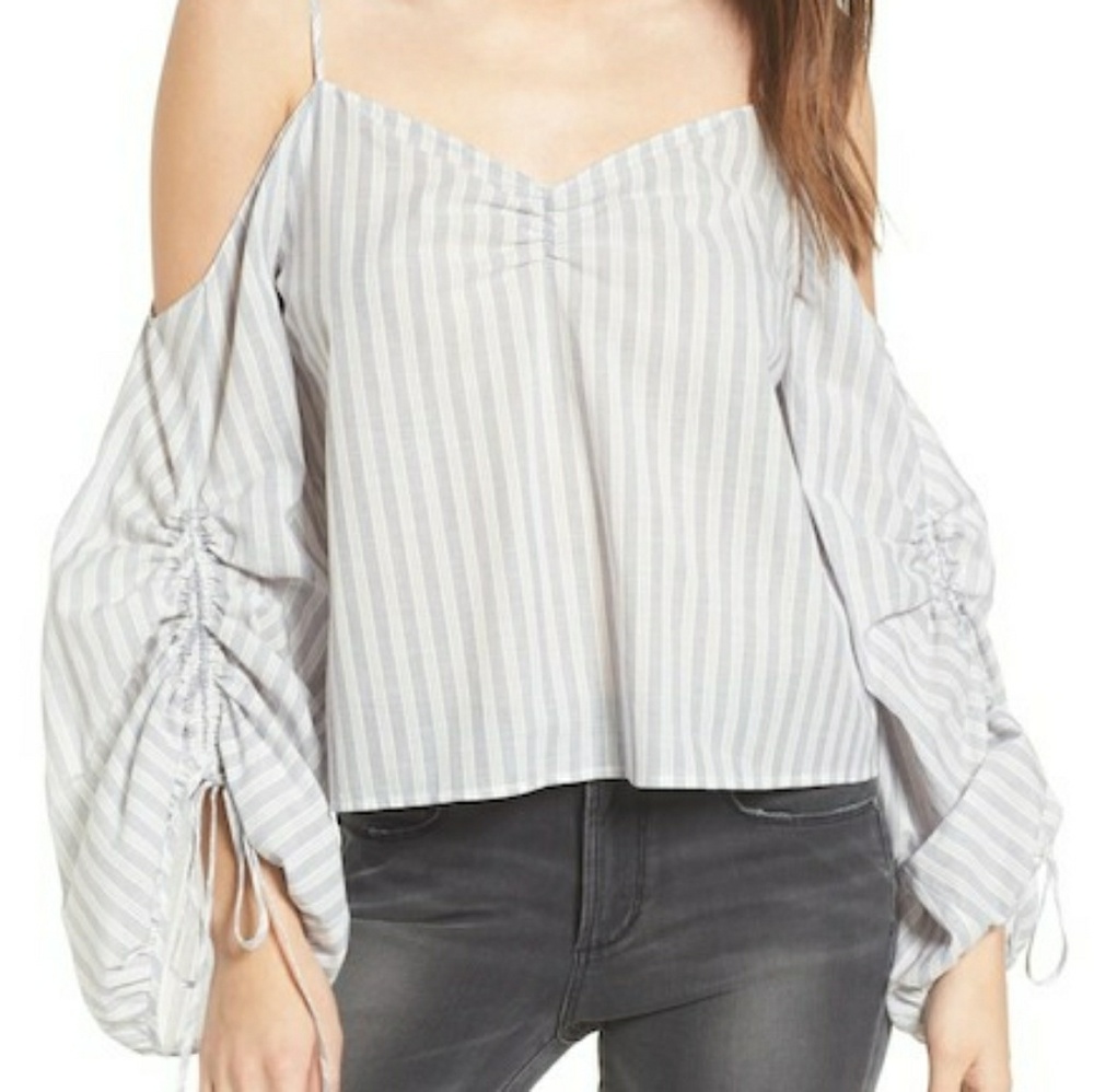 Lush Cinched Balloon Sleeve Top